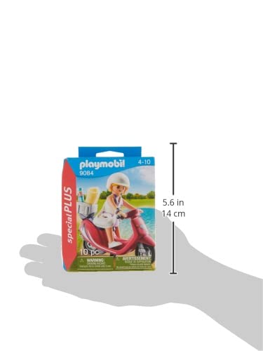 PLAYMOBIL Especiales Plus- Bricks Mujer con Scooter, Color Blanco, única (9084)