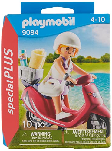 PLAYMOBIL Especiales Plus- Bricks Mujer con Scooter, Color Blanco, única (9084)