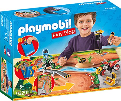 PLAYMOBIL- Play Map Motocross Juguete, Multicolor (geobra Brandstätter 9329)