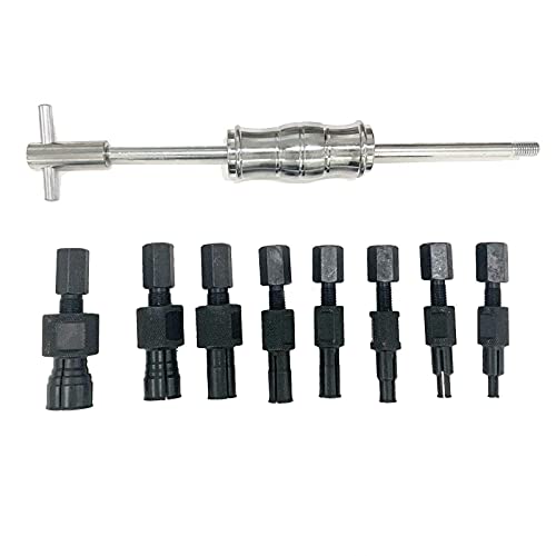 PLAYOCCAR Juego de extractores de rodamientos internos de 8-32 mm, kit de herramientas de extracción de rodamientos internos con orificio ciego de 9 piezas con martillo deslizante