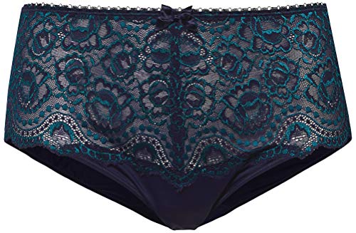 Playtex Flower Elegance Culotte Midi Ropa Interior, Azul Marino, 48 para Mujer