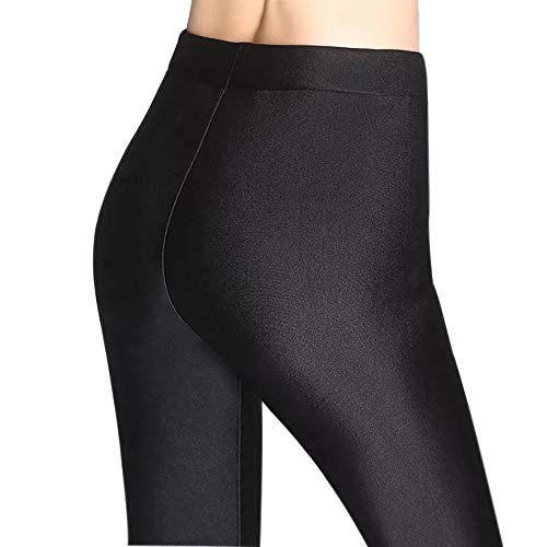 Pluto & Fox Leggings Pantalónes Térmico para Mujer De Brillo Suave Talla Grande con/Sin Forro Polar Elegible Elegante Super Elástica Tamaño L-4XL (Negro(Sin Forro Polar), XXL)