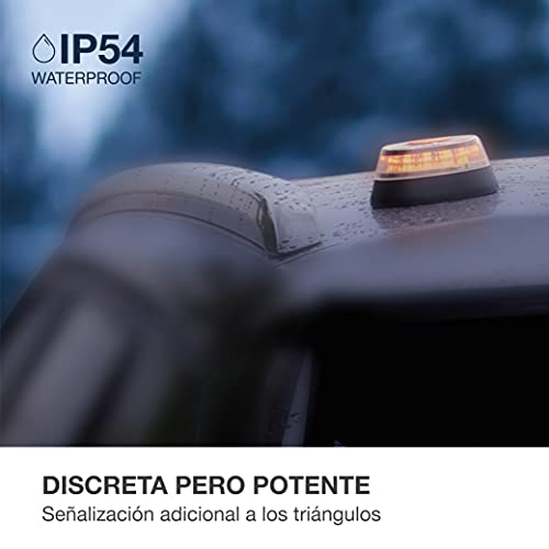 PMK GRUPO - Luz V16 Homologada DGT | Luz Emergencia Coche Averia o Accidente [Visibilidad 1 Km] o Linterna con Base Imantada o Gancho para Colgar de Activación Sencilla IDIADA PC20100269-2 Unidades