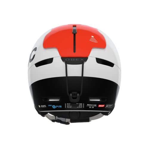 POC Obex BC SPIN Casco, Unisex Adulto, Hydrogen White/Fluorescent Orange AVIP, 51-54 cm