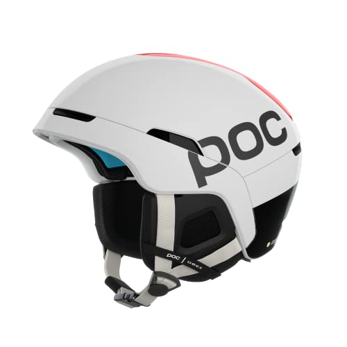 POC Obex BC SPIN Casco, Unisex Adulto, Hydrogen White/Fluorescent Orange AVIP, 51-54 cm