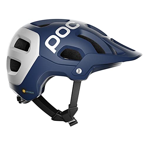 POC Tectal Race SPIN Casco Ciclismo Unisex Adulto, Lead Blue/Hydrogen White Matt, M-L (55-58cm)