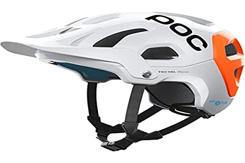 POC Tectal Race Spin NFC Casco Ciclismo Unisex Adulto, Hydrogen White/Fluorescent Orange AVIP, XS-S (51-54cm)