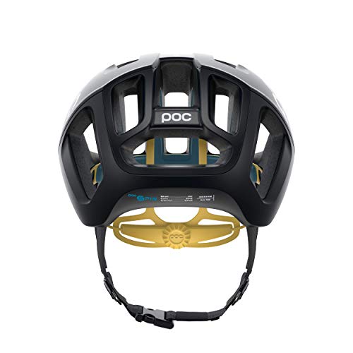 POC Ventral SPIN - Casco Ciclismo, M (54-59cm), Negro/Amarillo (Uranium Black/Sulfur Yellow Matt)