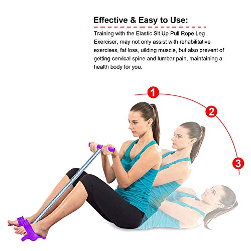 Podazz Estiramiento Máquina de Entrenamiento de Barriga Sentarse Cuerda Primavera Primavera Tensión Pedal Vientre Abdomen Pierna Abdomen Cintura Brazo Estiramiento de Pierna Yoga - Morado