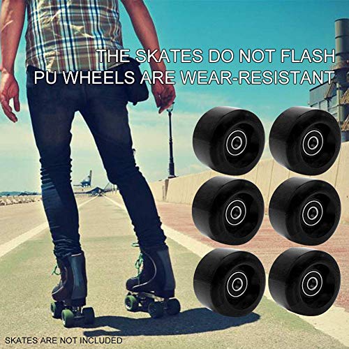 POHOVE Ruedas de Patines, 8-Pack Ruedas de Patines Exterior Asfalto Fórmula 82A Blade-S Patines Repuesto con Velocidad Rodamientos Y Espaciador - Negro, Free Size