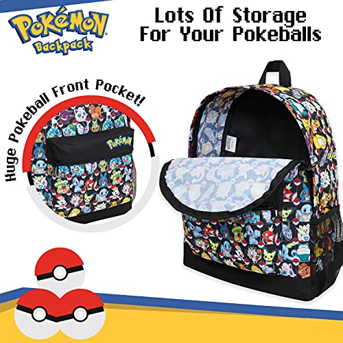 Pokemon Mochilas Escolares, Mochila Niño con Pikachu, Pokeball Y Pokémons, Mochila Infantil para Colegio Deporte Viajes, Regalos Para Niños y Adolescentes (Multicolor)