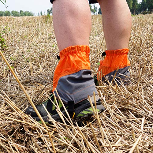 Polainas Bajas Polainas de Tobillo de Nieve Polainas de Tobillo para Senderismo Impermeables al Aire Libre Polainas Ligeras Cubiertas de pie Ajustables para Senderismo Caminar Mochilero Naranja