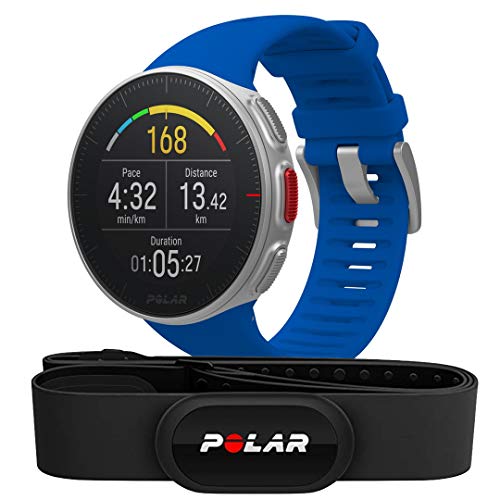 Polar Vantage V HR -Reloj premium con GPS y Frecuencia cardíaca - Sensor H10 - Multideporte y perfil de triatlón - Potencia de running, batería ultra larga, resistente al agua - Azul