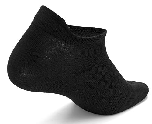 Poligono Calcetines Cortos para Hombre y Mujer, Medias Deportivas de Algodón, Calcetines Tobilleros Transpirables, Negro, Paquete de 12, EU 40-46