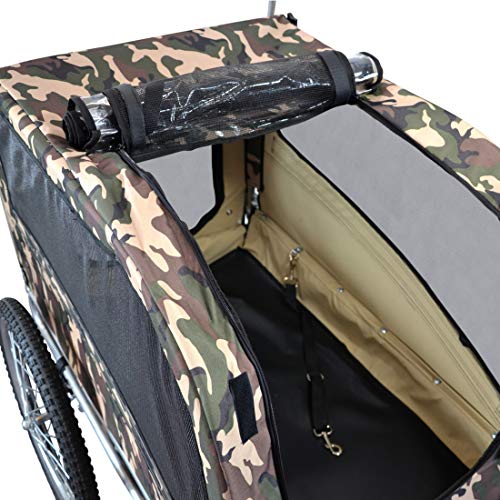 Polironeshop Argo - Remolque y carrito para bicicleta para el transporte de perros, camuflaje, Large