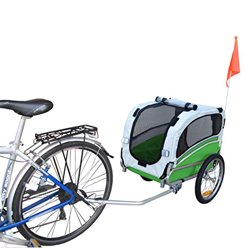 Polironeshop Argo - Remolque y carrito para bicicleta para el transporte de perros, VERDE, Small