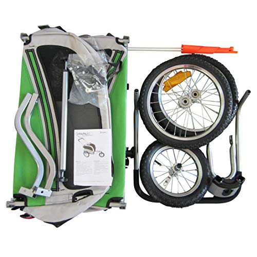 Polironeshop Argo - Remolque y carrito para bicicleta para el transporte de perros, VERDE, Small