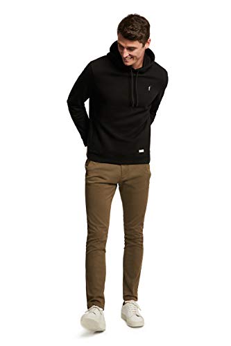 POLO CLUB Sudadera Orgánica Color Negro con Capucha y Bolsillos Delanteros para Hombre