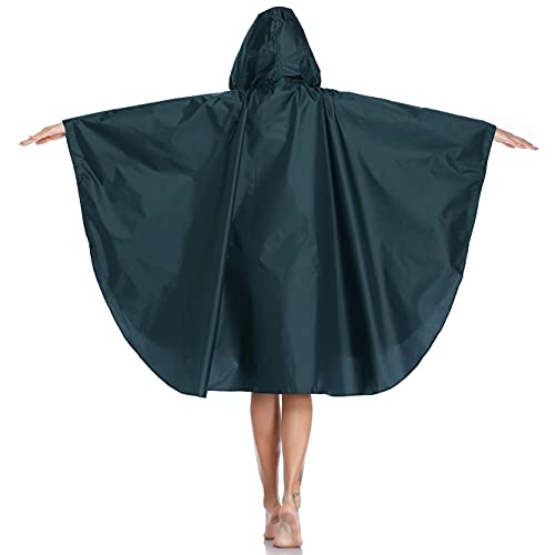 Poncho Impermeable Reutilizable Adulto Unisex Chubasquero Capa de Lluvia Nieve Azul Mar