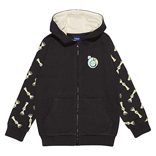 Popgear Piggy Zombie Boys Zipped Hoodie Charcoal Sudaderas de Moda, Gris Oscuro, 9-10 Years para Niños