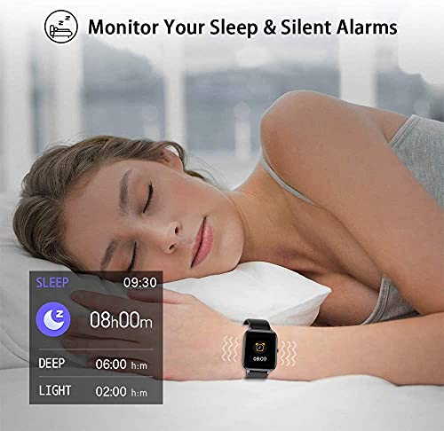 Popglory Smart Watch, Reloj Inteligente con Oxígeno Sanguíneo Presión Arterial Frecuencia Cardíaca, Pulsera Actividad Impermeable IP67 para Hombre Mujer para Android iOS