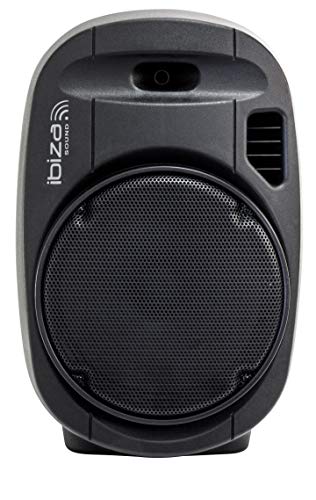 PORT12VHF-MKII - Ibiza Sound - Sistema de sonorización portátil autónomo 12” / 700W con USB-MP3, Bluetooth, Vox, 2 micros VHF, Negro