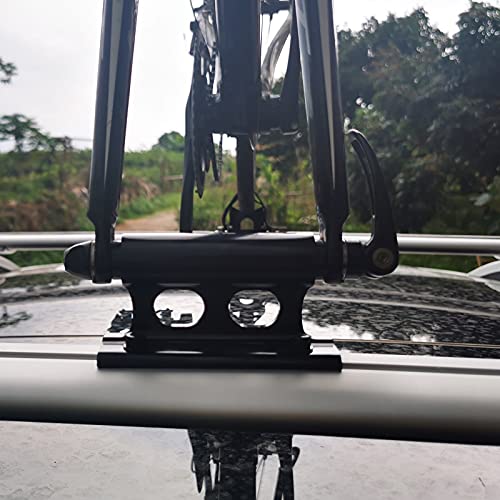 Portabicicleta de Aluminio Ligero Impermeable Soporte de Bici Universal para Techo de Coche con Horquilla Delantera de Liberación Rápida, para Bicicleta MTB Carretera