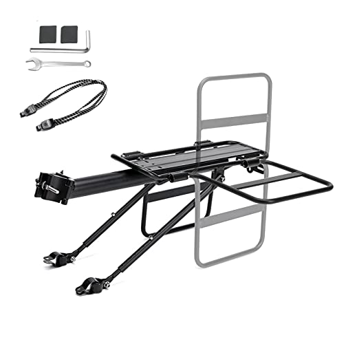 Portaequipajes Trasero de Bicicleta, Portaequipajes para Bicicletas, Soporte Trasero para Bicicletas Ajustable, Bicycle Touring Carrier Portaequipajes con Alas Extendidas, Carga 198lib