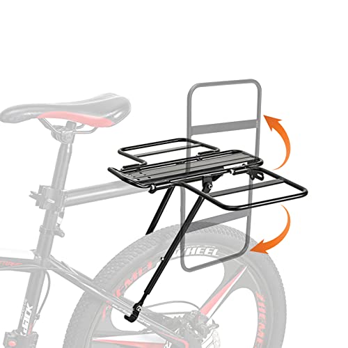 Portaequipajes Trasero de Bicicleta, Portaequipajes para Bicicletas, Soporte Trasero para Bicicletas Ajustable, Bicycle Touring Carrier Portaequipajes con Alas Extendidas, Carga 198lib