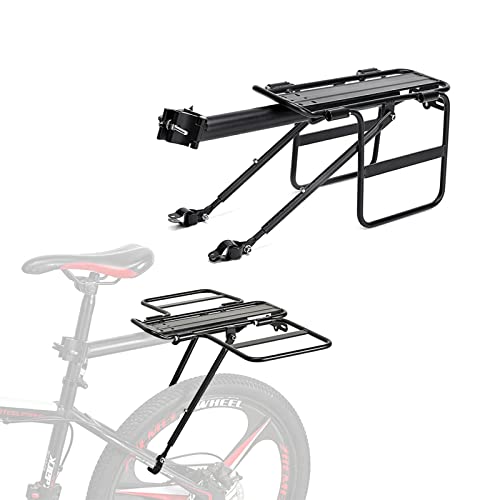 Portaequipajes Trasero de Bicicleta, Portaequipajes para Bicicletas, Soporte Trasero para Bicicletas Ajustable, Bicycle Touring Carrier Portaequipajes con Alas Extendidas, Carga 198lib