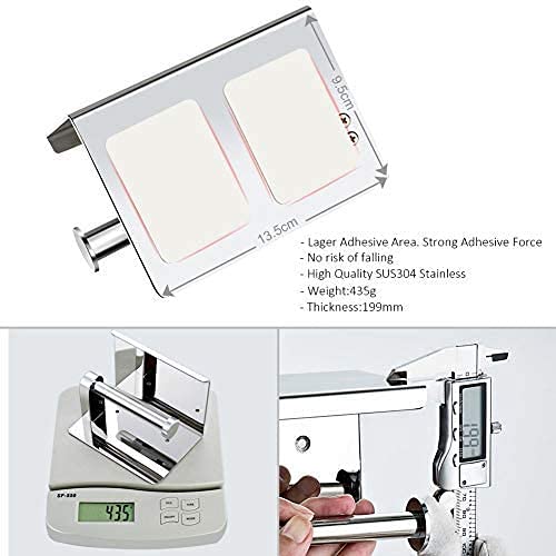 Portarrollos para Papel Higiénico, Telgoner portarrollos baño adhesivo, Acero inoxidable SUS304, Porta Rollos de Papel Higienico con el Teléfono Móvil Estante de Almacenamiento (Plata)