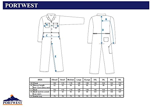 Portwest Mono Euro Work, Longitud Regular, Color: Armada, Talla: L, S999NARL