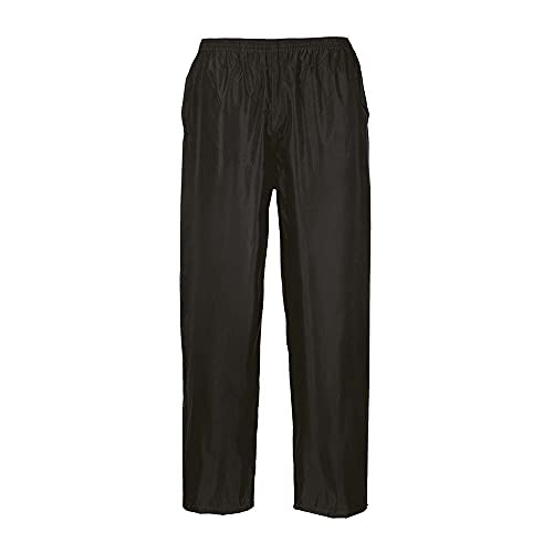 Portwest Pantalones para lluvia Classic Unisex, Color: Negro, Talla: 5XL, S441BKR5XL