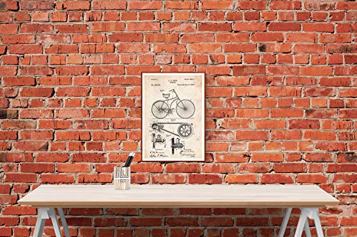 Poster de patente de bicicleta. Lámina para enmarcar. Patentes, planos de inventos famosos. Decoracion de hogar. Tamaño (A3)