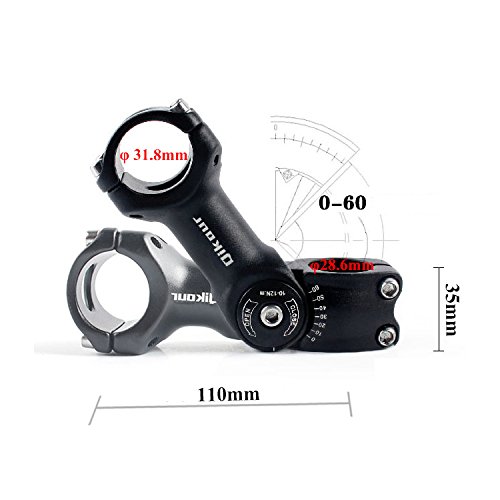 Potencia de manillar de bicicleta de 31,8 mm, ajustable, 0 ~ 60 grados, MTB de 90 mm, aleación de aluminio, elevador del manillar para bicicleta BMX de montaña