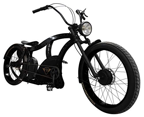 Power-Bikes, Pedelec, E-Bike, 250 W, Fatbike, Cruiser, Bicicleta, Negro, Black