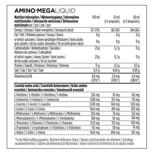 Powerbar Amino Mega Liquid Ampoules, unità 20x25ml, 20 x 25ml