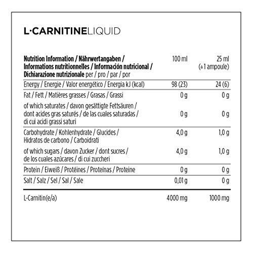 PowerBar L-Carnitin Liquid Ampollas 20x25ml - Ampollas de Suplemento