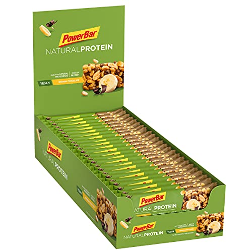 PowerBar Natural Protein Vegan - Nutrición deportiva - Banana Chocolate 24 x 40g marrón/azul 2018