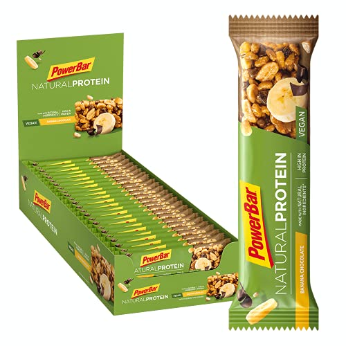 PowerBar Natural Protein Vegan - Nutrición deportiva - Banana Chocolate 24 x 40g marrón/azul 2018