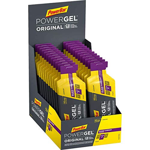 PowerBar PowerGel Original Black Currant 24x41g - High Carb Energy Gel + C2MAX Magnesio e Sodio