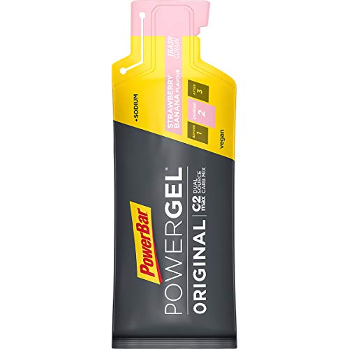 PowerBar PowerGel Original Strawberry-Banana 24x41g - High Carb Energy Gel + C2MAX Magnesio e Sodio