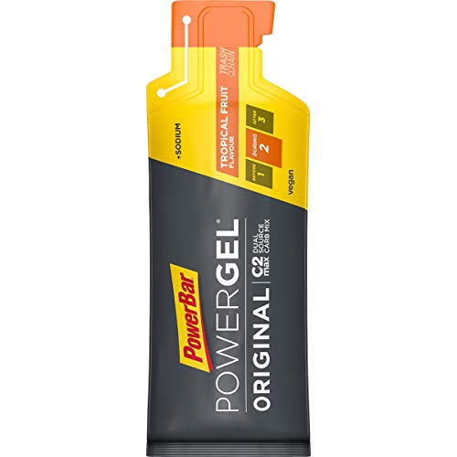 PowerBar PowerGel Original Tropical Fruit 24x41g - High Carb Energy Gel + C2MAX Magnesio e Sodio