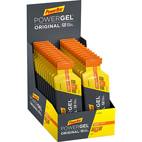 PowerBar PowerGel Original Tropical Fruit 24x41g - High Carb Energy Gel + C2MAX Magnesio e Sodio