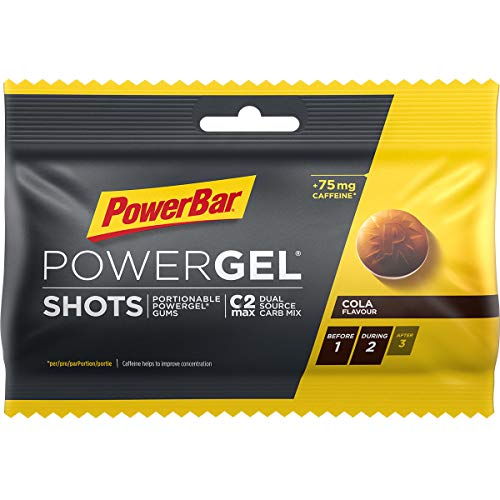 PowerBar Powergel Shots Cola 24 x 60G - Neumáticos de Alta Energía + C2Max + 75Mg Cafeína 1440 g
