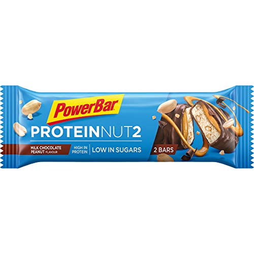 PowerBar Protein Nut2 Milk Chocolate Peanut 18x(2x22,5g) - Barras de Proteína con Bajo Contenido de Azúcar