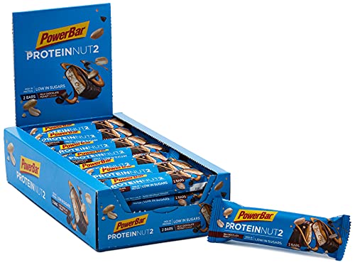 PowerBar Protein Nut2 Milk Chocolate Peanut 18x(2x22,5g) - Barras de Proteína con Bajo Contenido de Azúcar