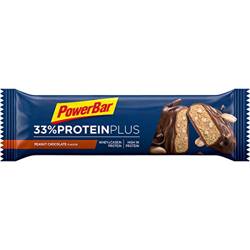 PowerBar Protein Plus 33% Peanut-Chocolate 10x90g - Barra de alta Proteína + Suero y Proteína de Caseína
