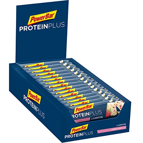 PowerBar Protein Plus + L-Carnitine Raspberry-Yoghurt 30x35g - Barras de Proteína + Magnesio Calcio y L-carnitina