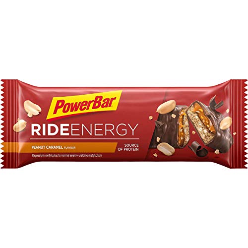 PowerBar Ride Energy Peanut Caramel 18x55g - Barra de Proteínas de Carbohidratos + Magnesio